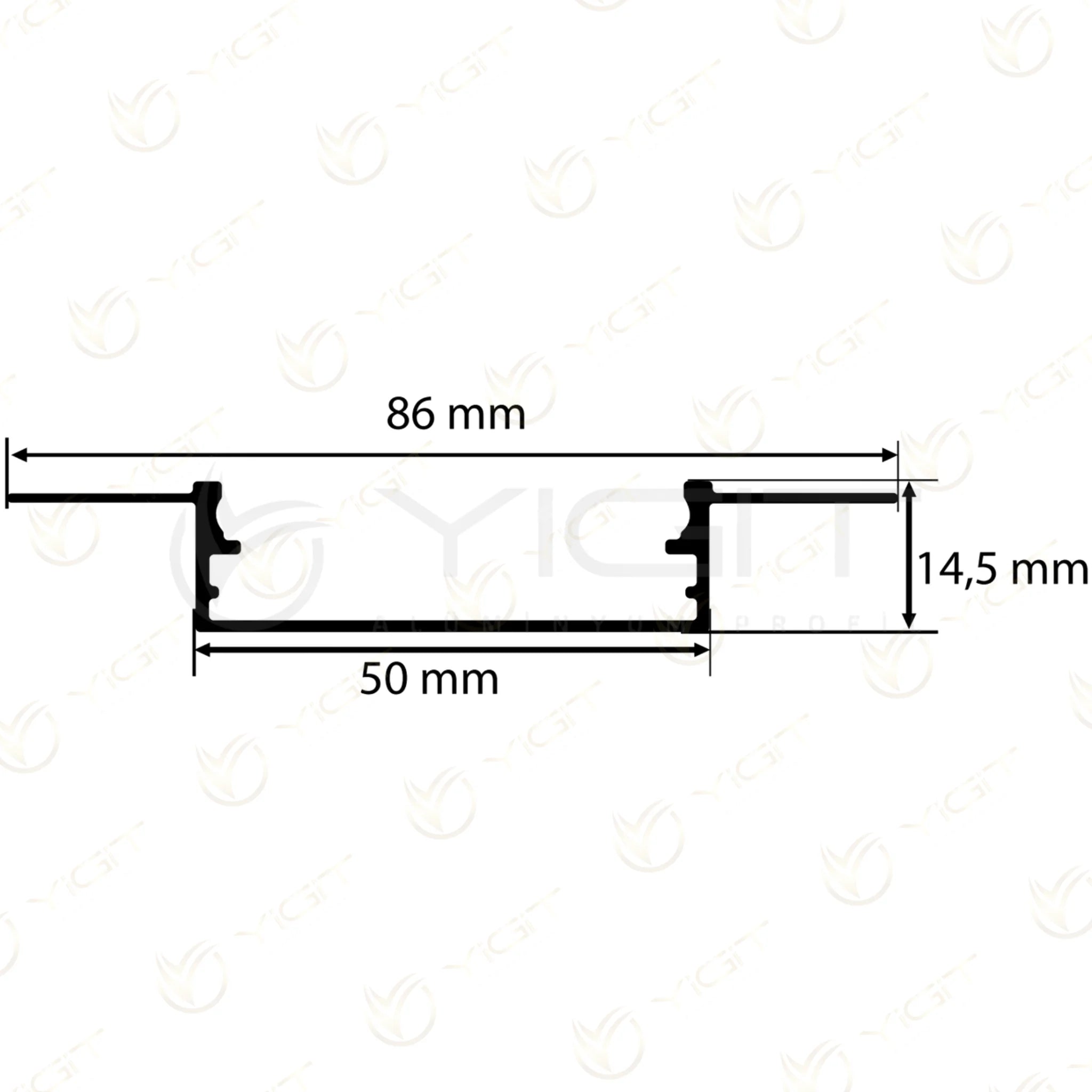 Teknik çizim — Y6280 Trimless LED profili.