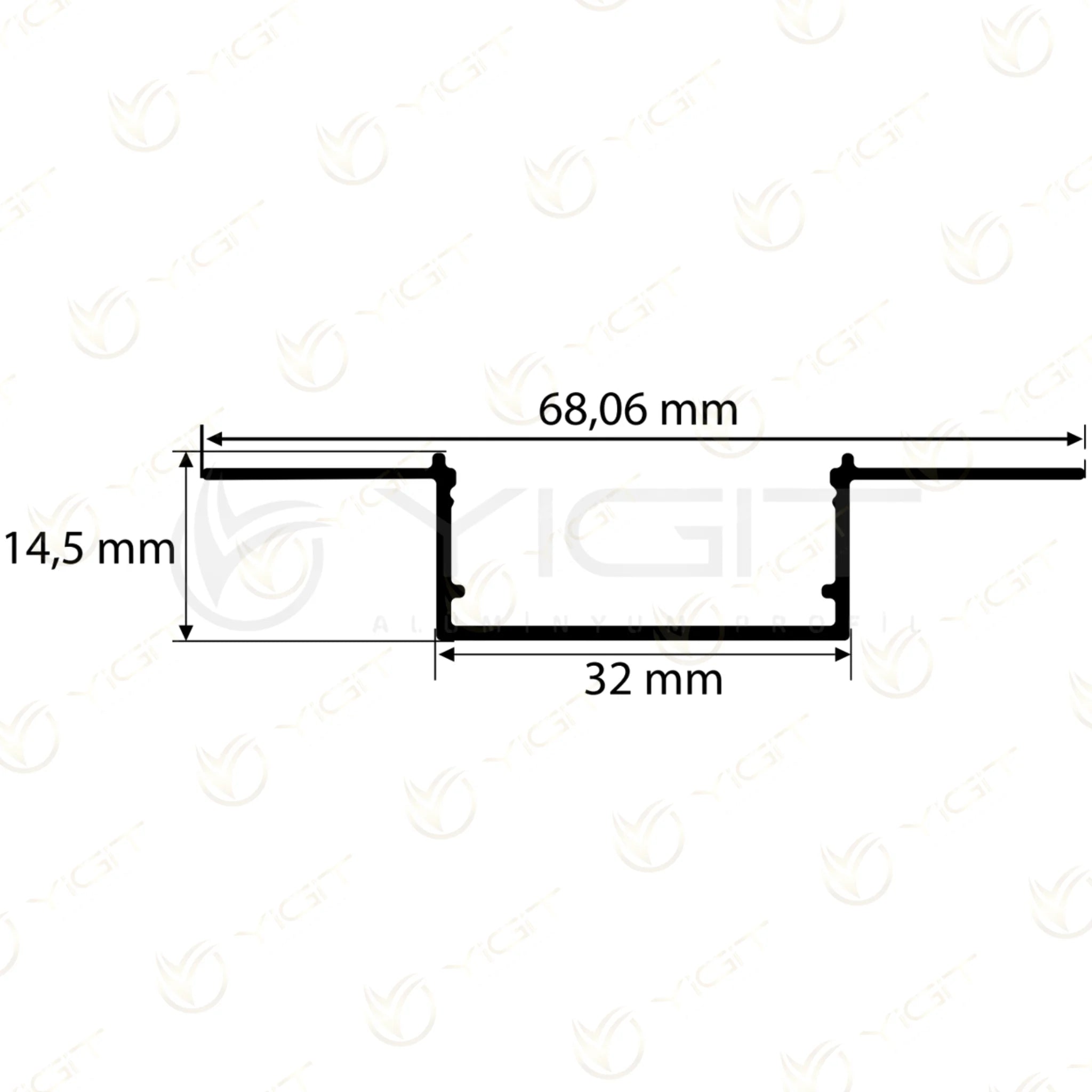 Y57 özgün ölçülü kesit · 32 / 68,06 / 14,5 mm