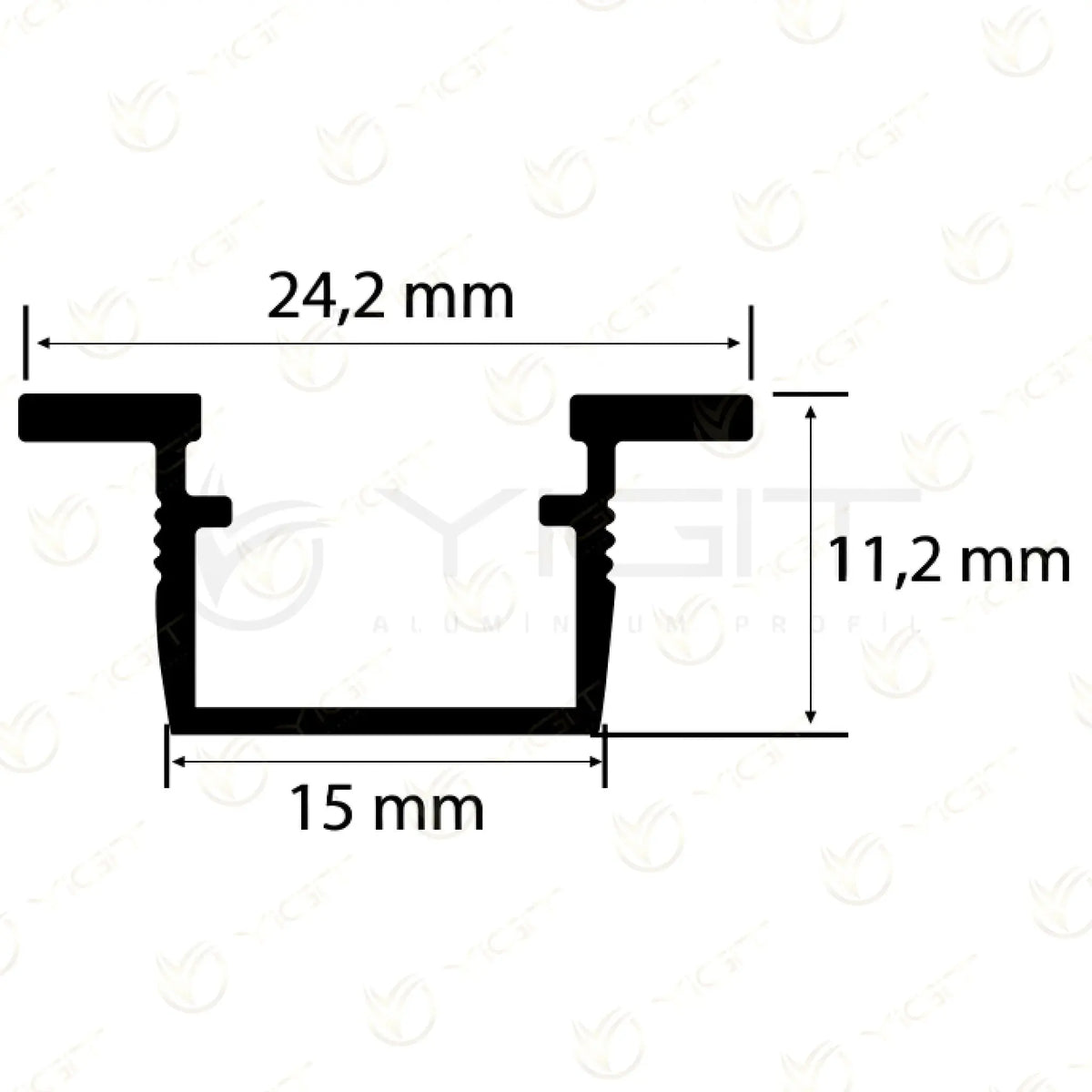 12X24 Kanatlı LED Profili Yiğit Alüminyum