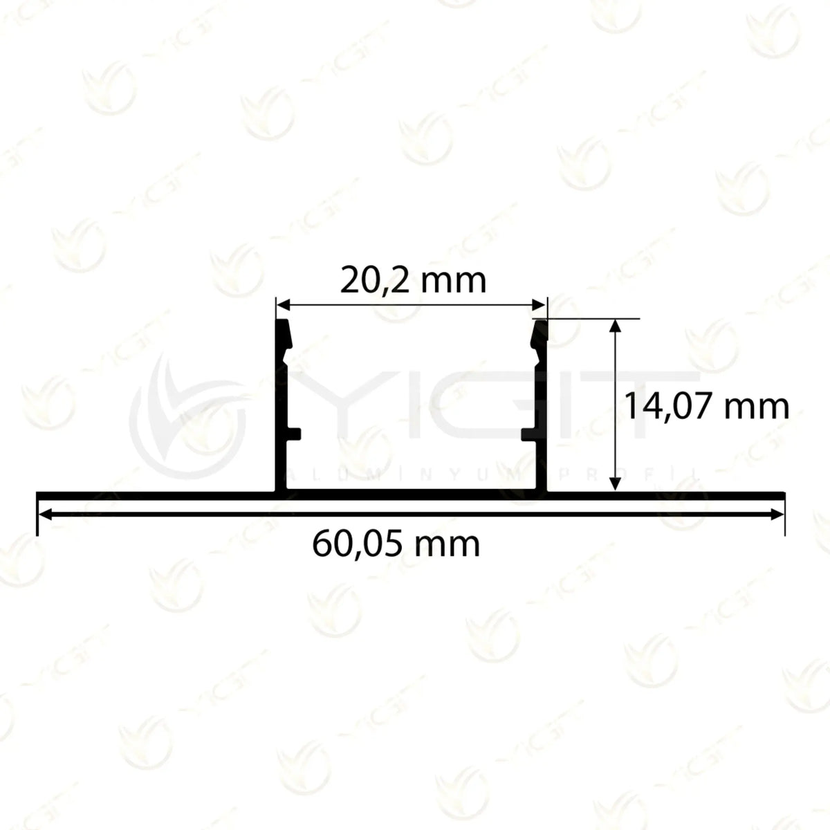 2CM Ters Trimless LED Profili Yiğit Alüminyum
