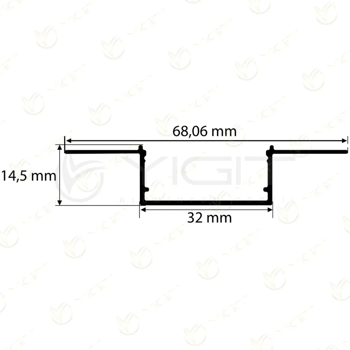 3.2CM Trimless LED Profili Yiğit Alüminyum