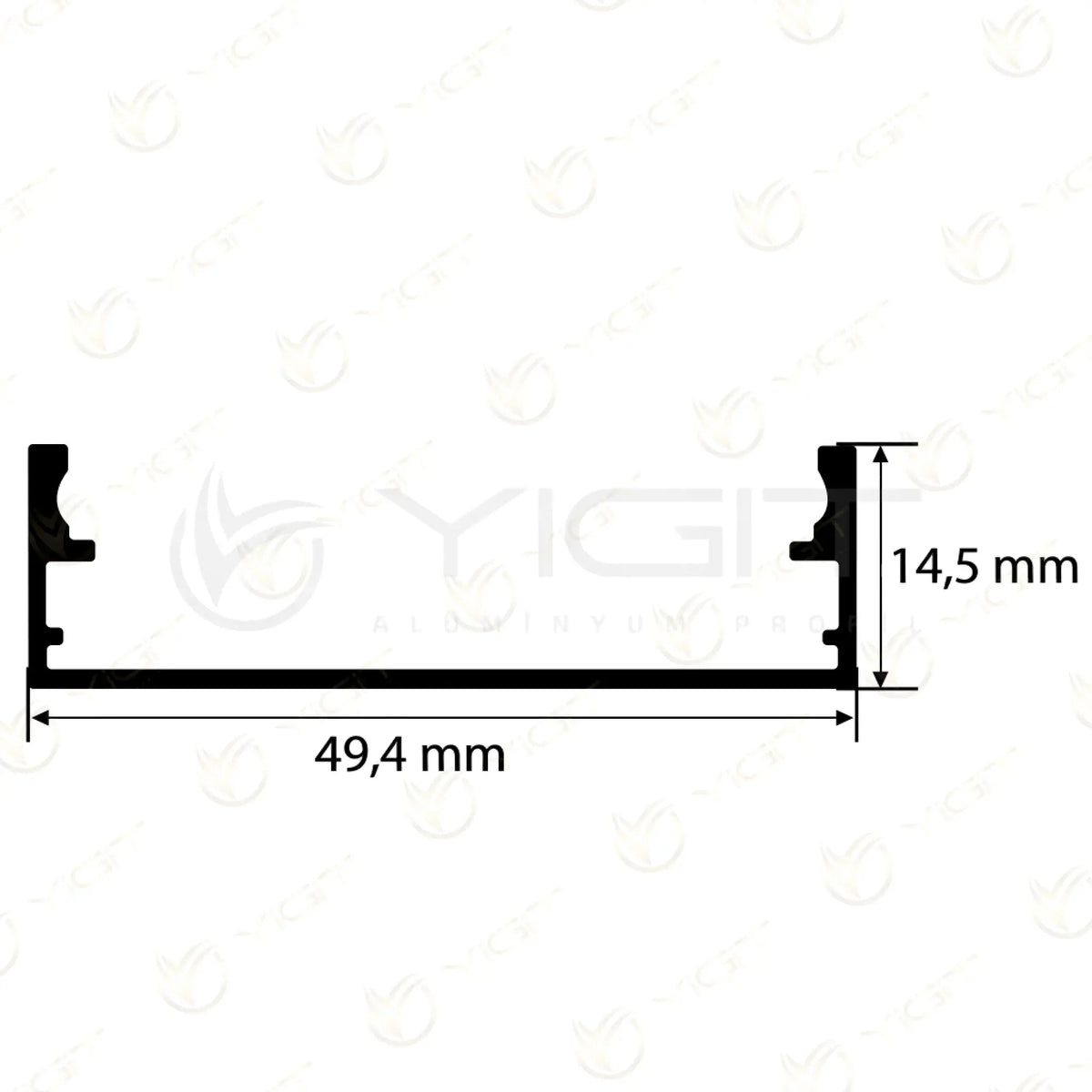 50MM Kanal LED Profili Yiğit Alüminyum