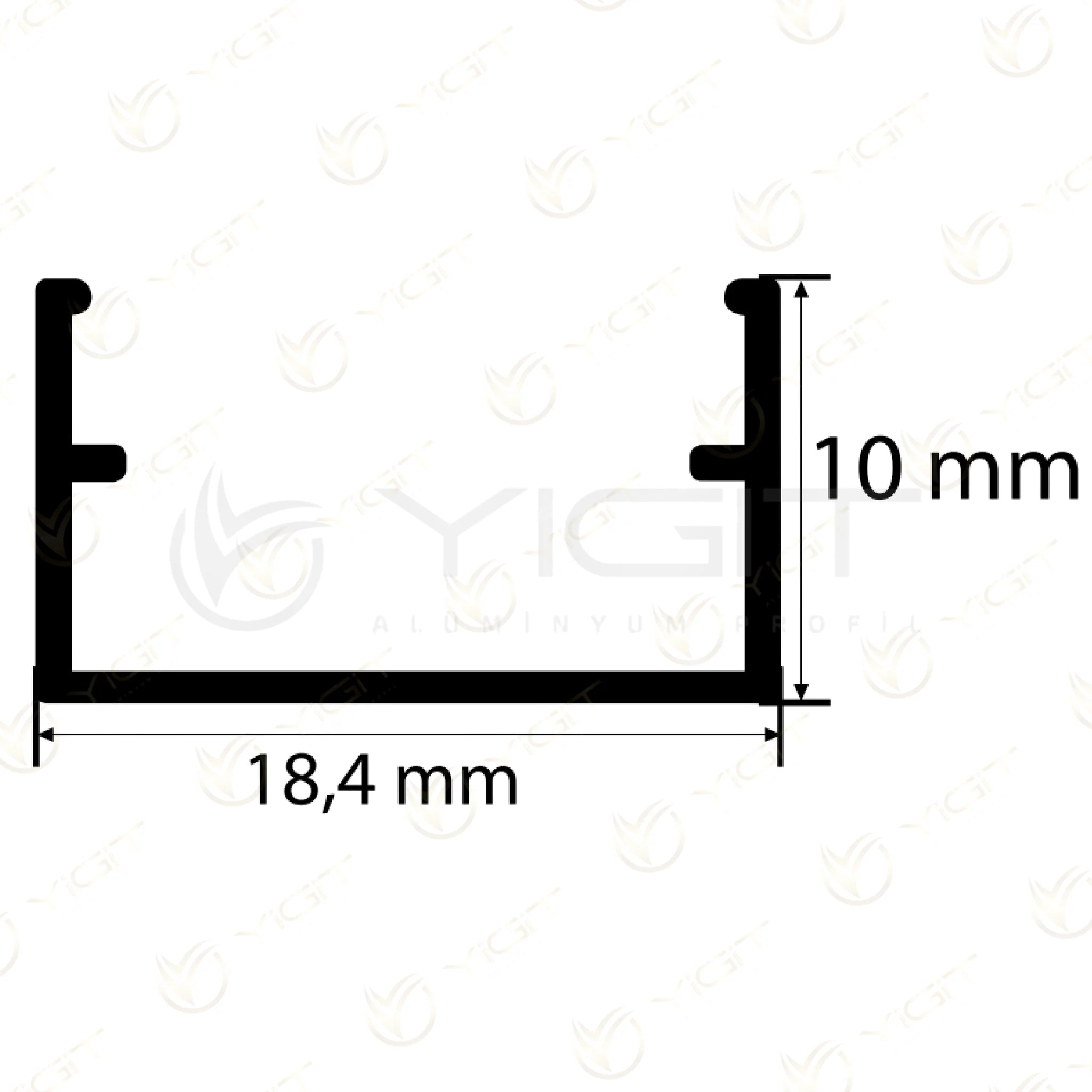 Y6129 · Özgün teknik çizim: 18,4 mm dış genişlik, 10 mm dış yükseklik.