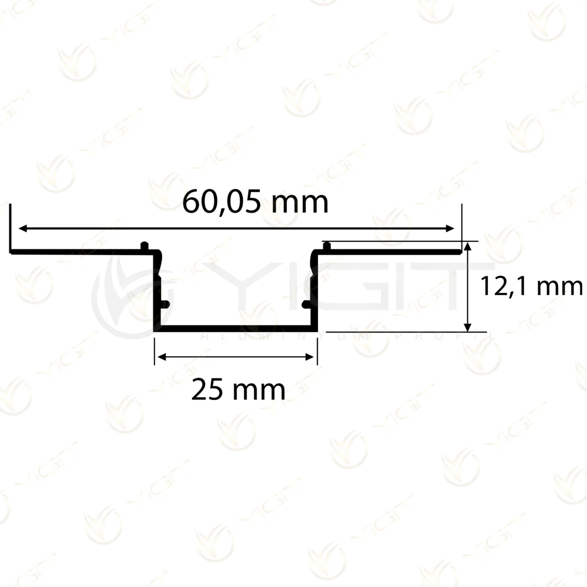 Teknik çizim — Y6310 Trimless LED profili.