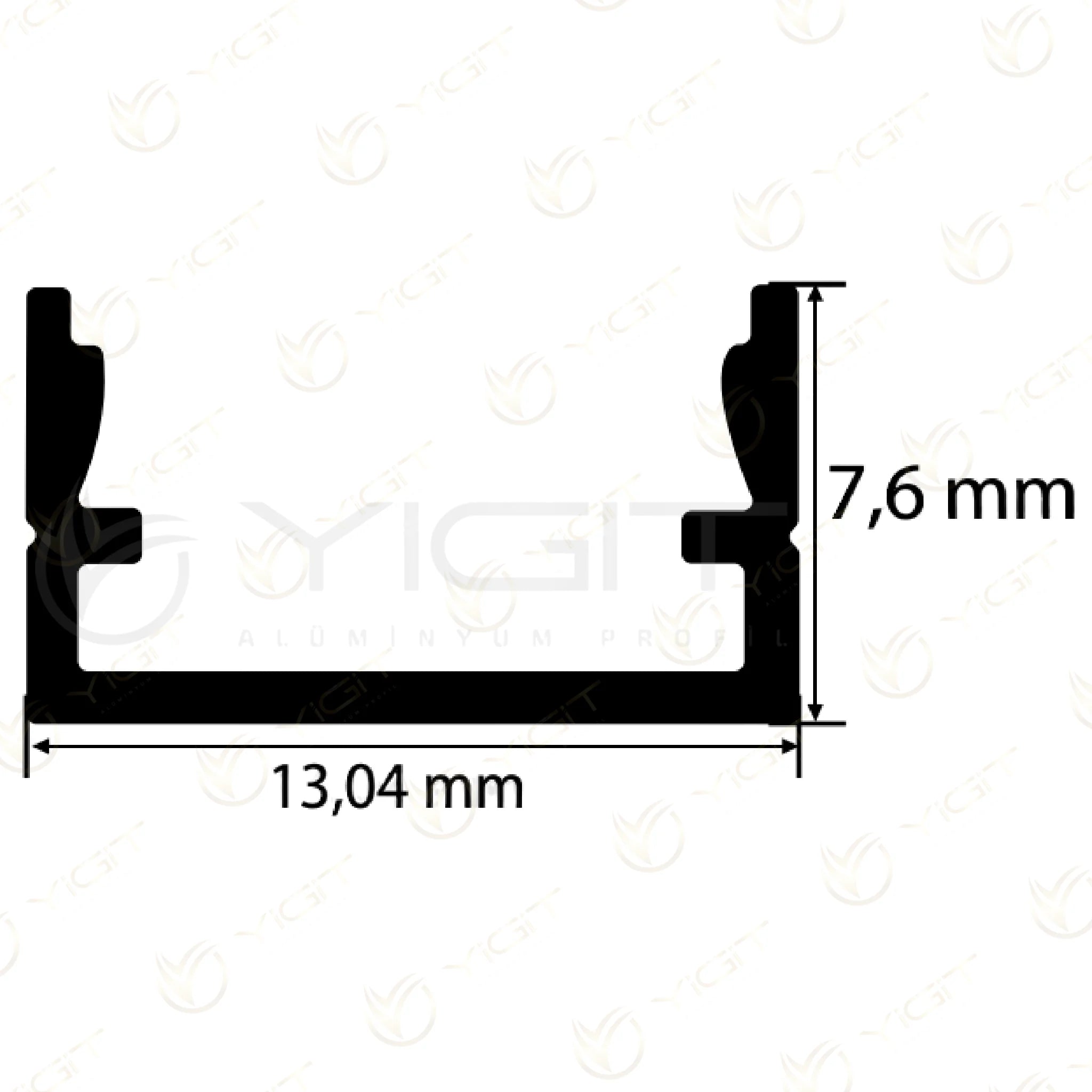 Y6261 · Özgün teknik çizim: 13,04 mm dış genişlik, 7,6 mm dış yükseklik.