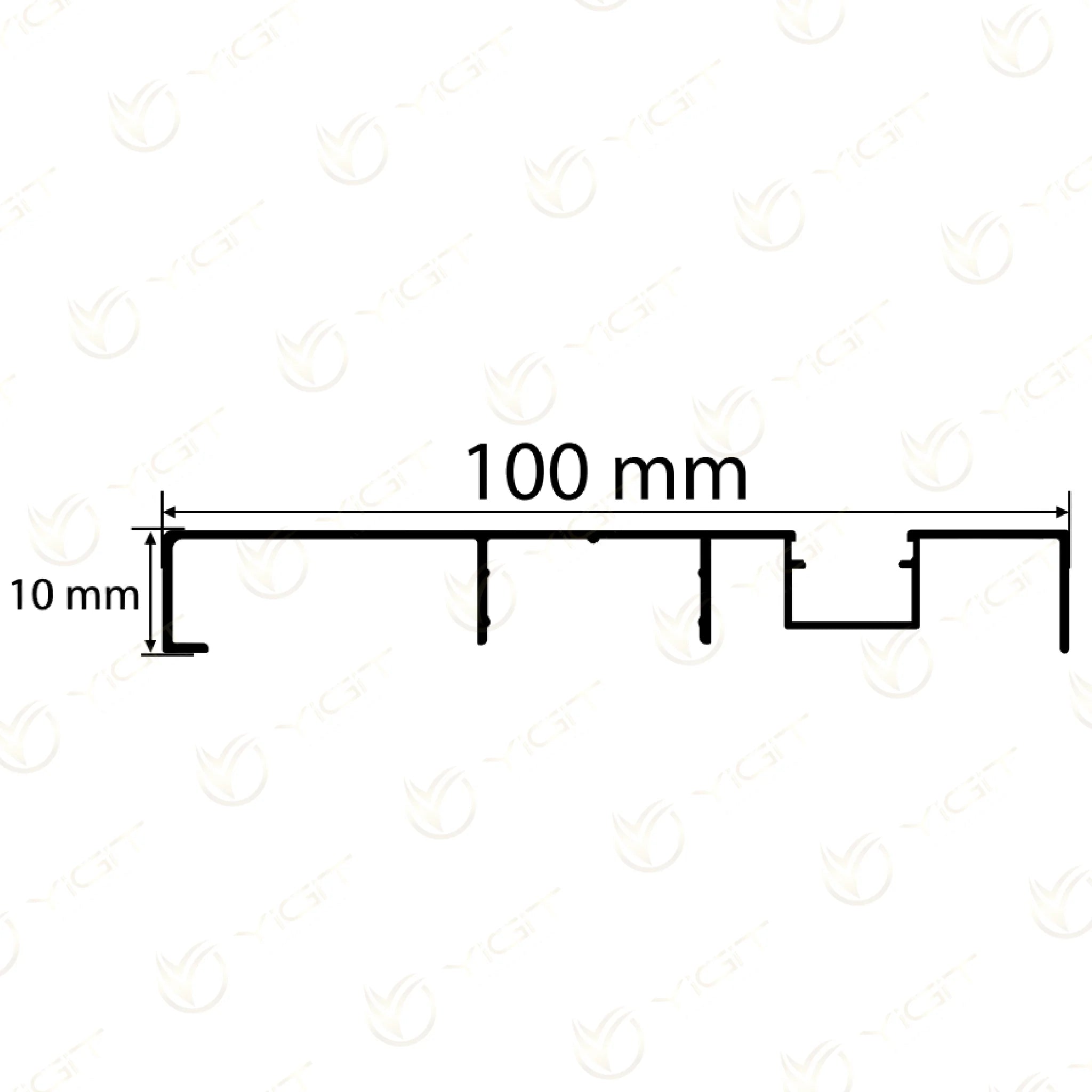 Y96 · Özgün teknik çizim · 100 × 10 mm.