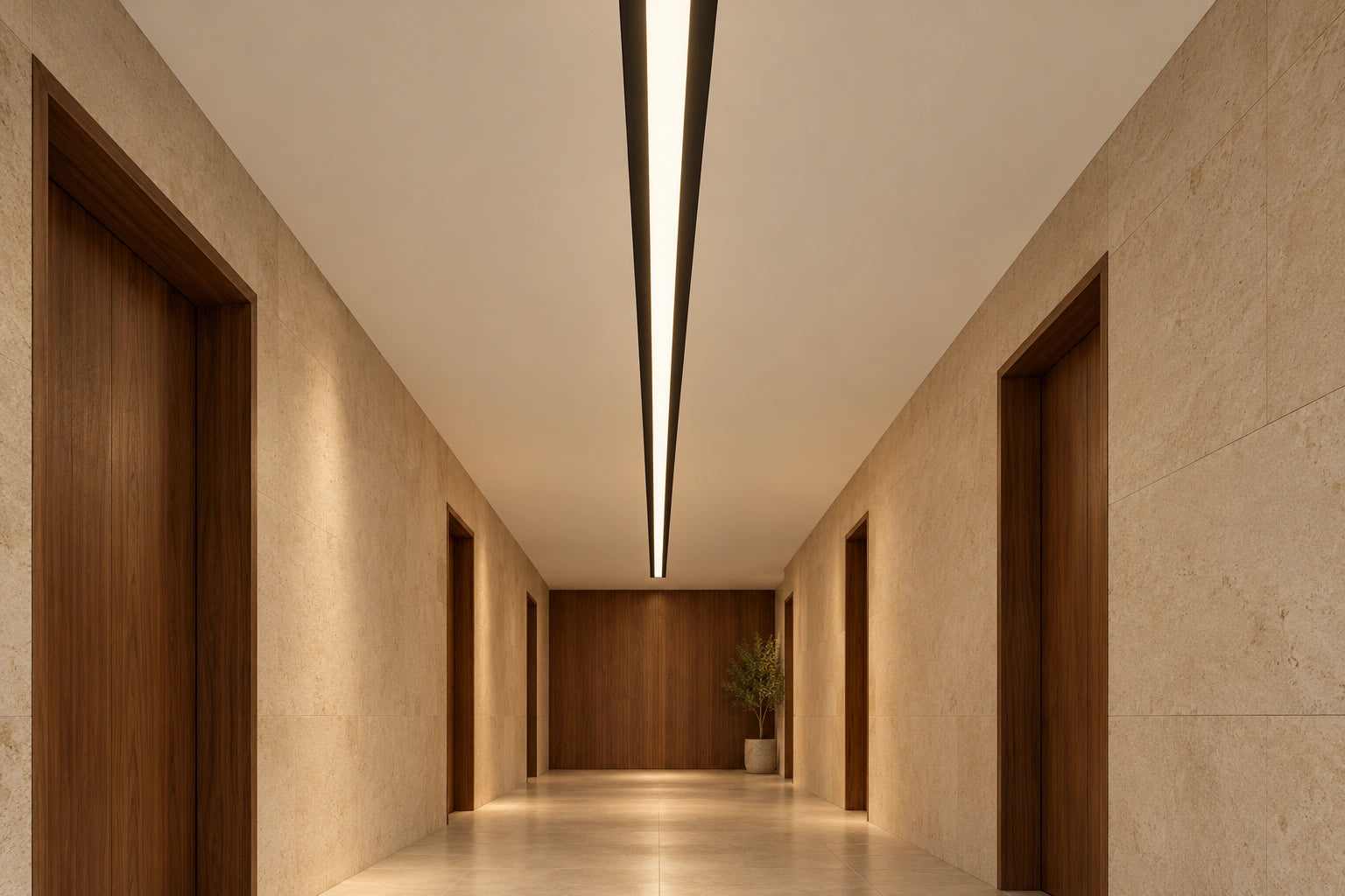 KORİDOR · TEK DOĞRUSAL HAT — Y6372 alçıpan tavan tasarım fikri.
