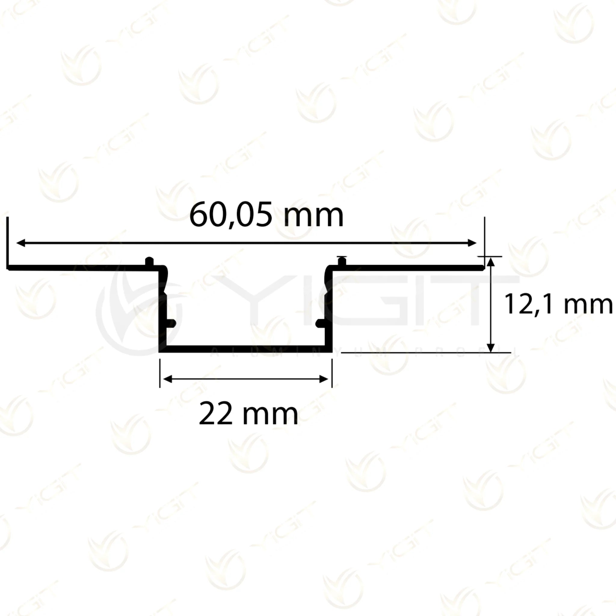 Y79 özgün ölçülü kesit · 22 / 60,05 / 12,1 mm