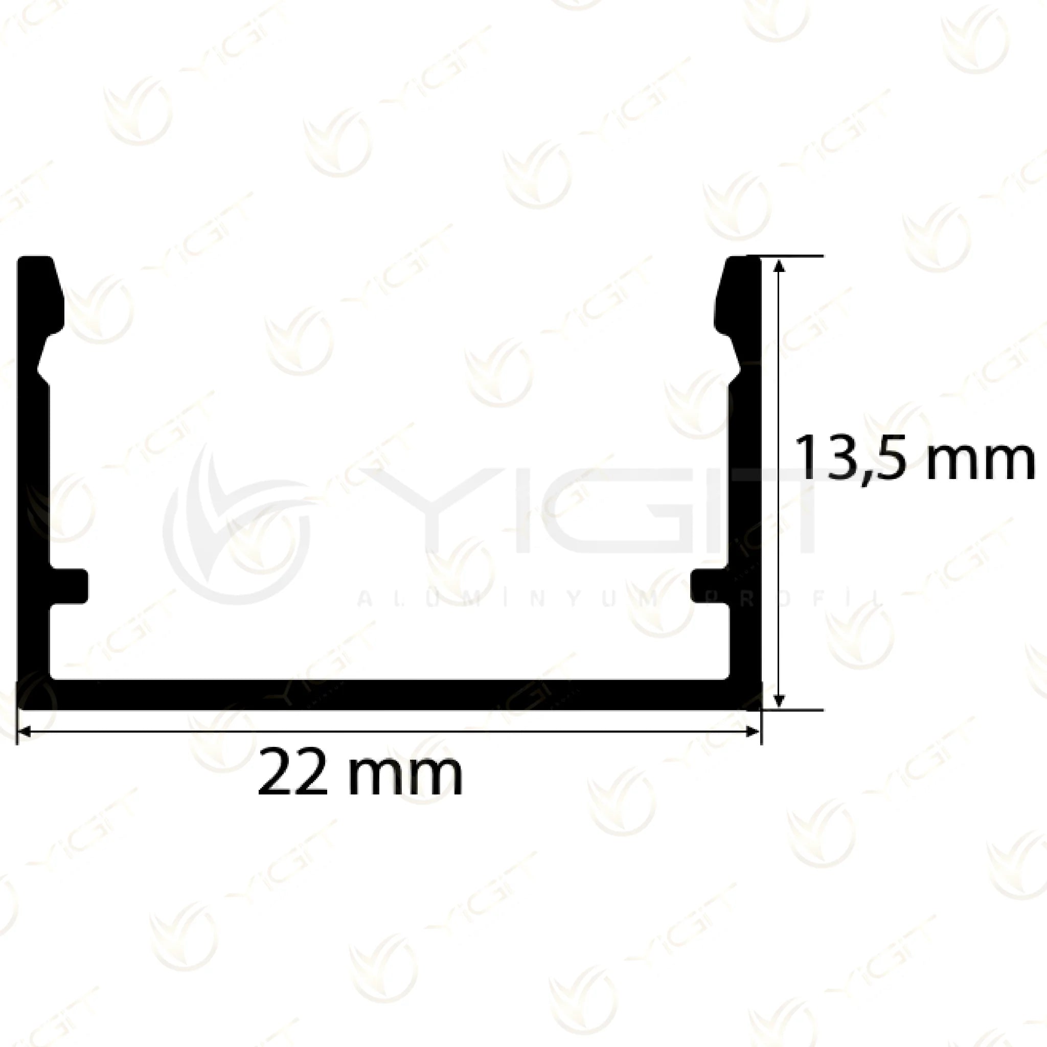 Y6268 · Özgün teknik çizim: 22 × 13,5 mm dış kesit.