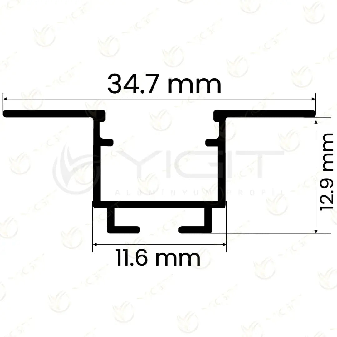 1.5CM Yaylı Slim LED Profili Yiğit Alüminyum