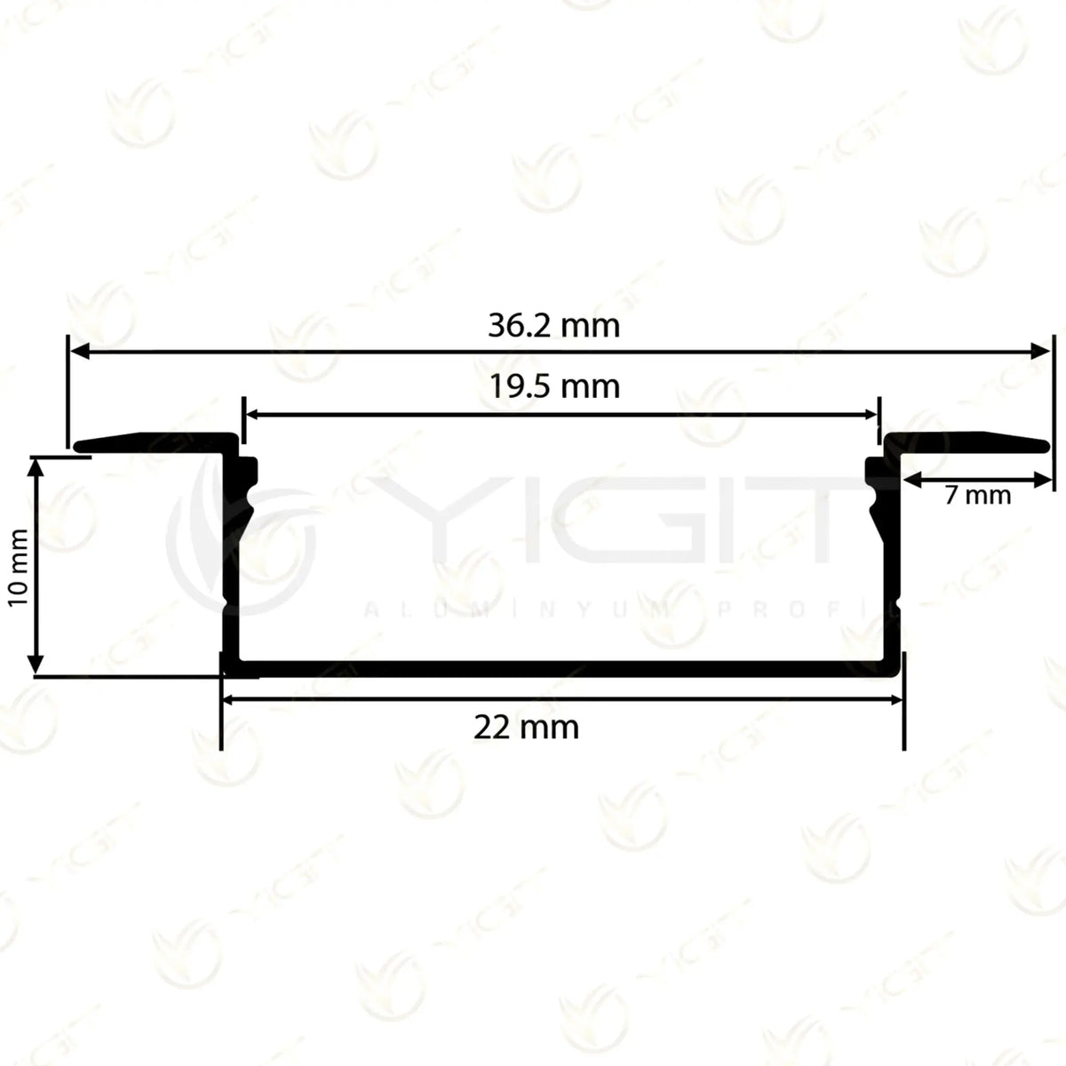 10X36 Kanatlı LED Profili Yiğit Alüminyum