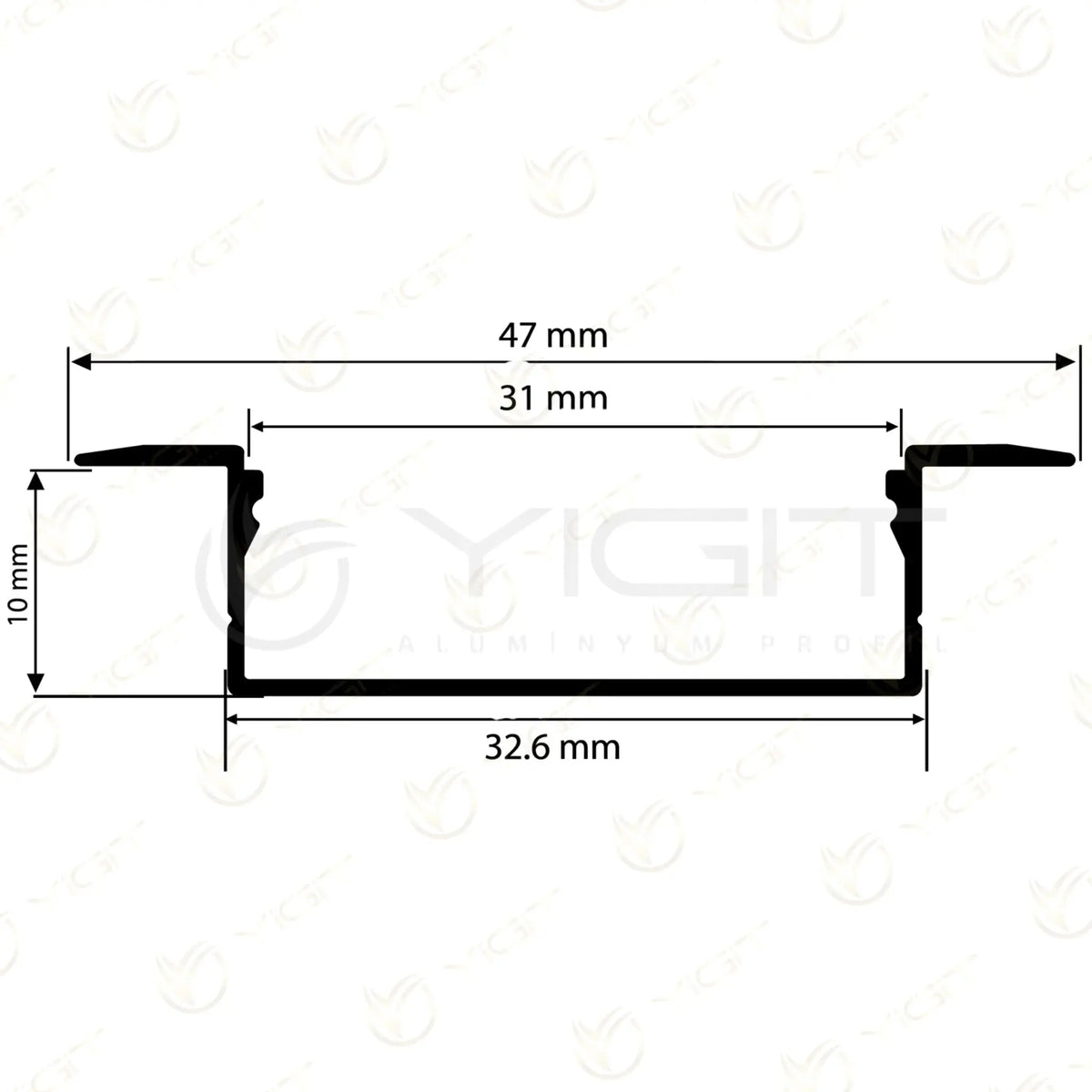 10X50 Kanatlı LED Profili Yiğit Alüminyum
