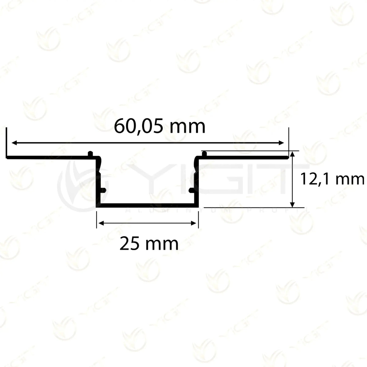2.5CM Trimless LED Profili Yiğit Alüminyum