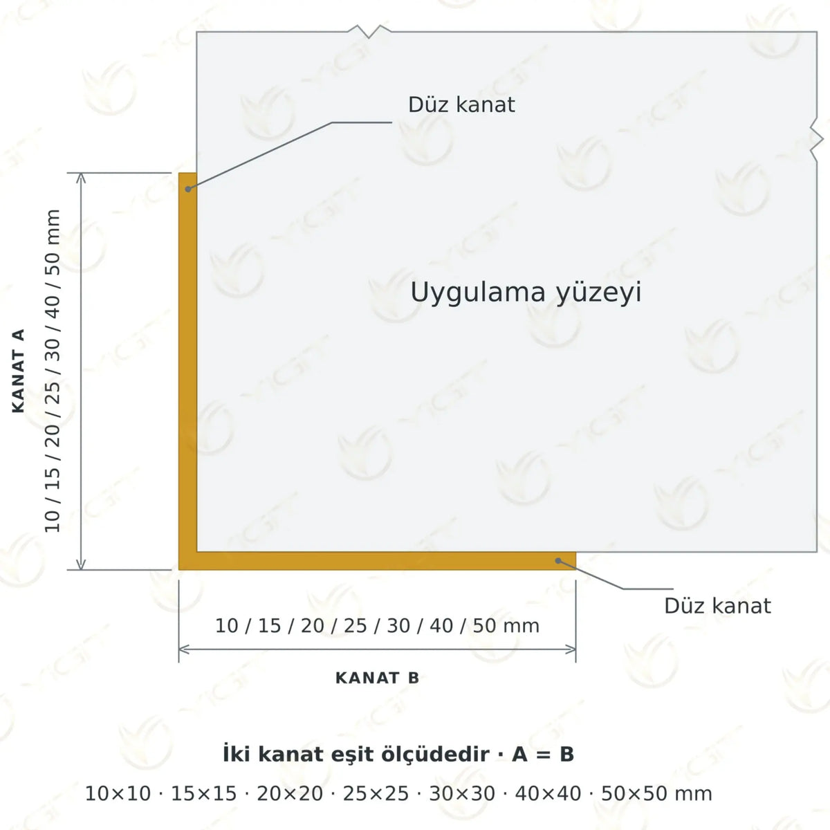 Düz L Köşe Profili Yiğit Alüminyum