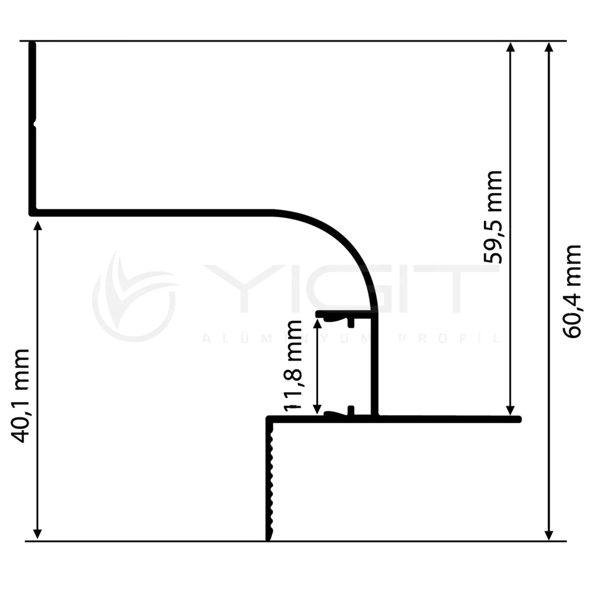 Y6369 Oval Alçıpan Gizli Köşe LED Profili Yiğit Alüminyum